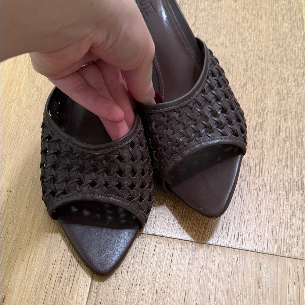 SCHUTZ Dark Brown Woven Heels - Picture 15 of 16